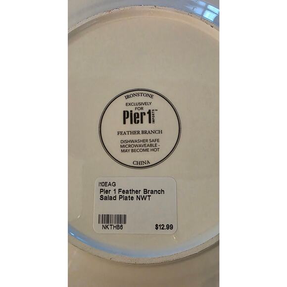 Pier 1 Feather Branch Salad plates set of 2 Discontinued NWT - Picture 3 of 3